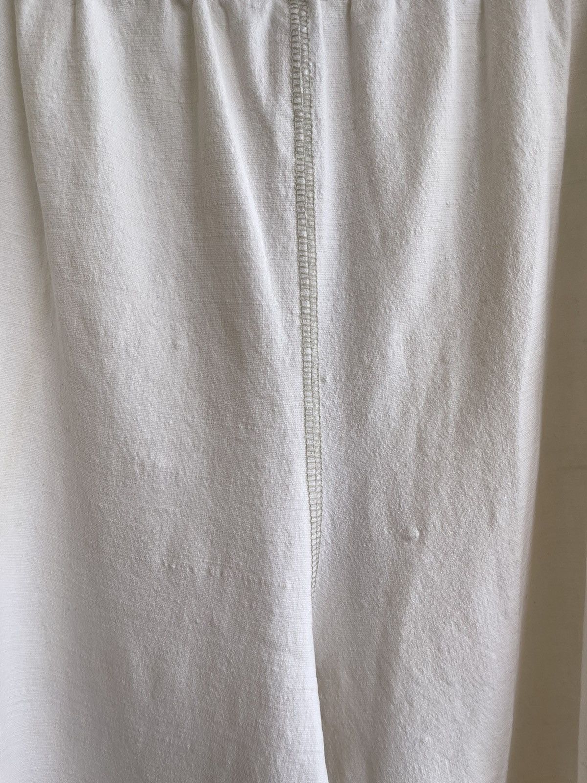 Vintage Christa De Carouge Cropped Wide Leg Elastic Linen Pants 90s Size 32" / US 10 / IT 46 - 4 Thumbnail