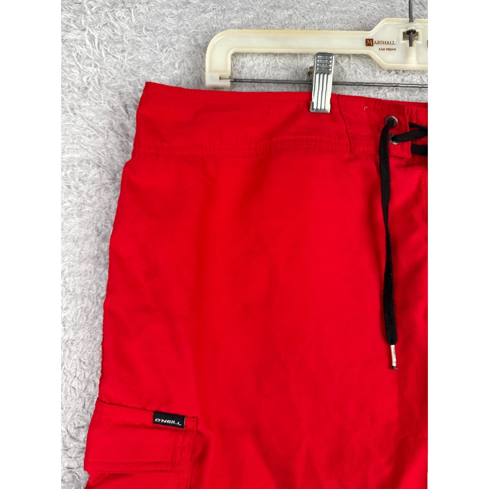 O'Neill O'Neill Board Shorts Mens 38 Red Green Solid Cargo Polyester 38x11 Swim Trunks Bottom Adult Men Size US 38 / EU 54 - 4 Thumbnail
