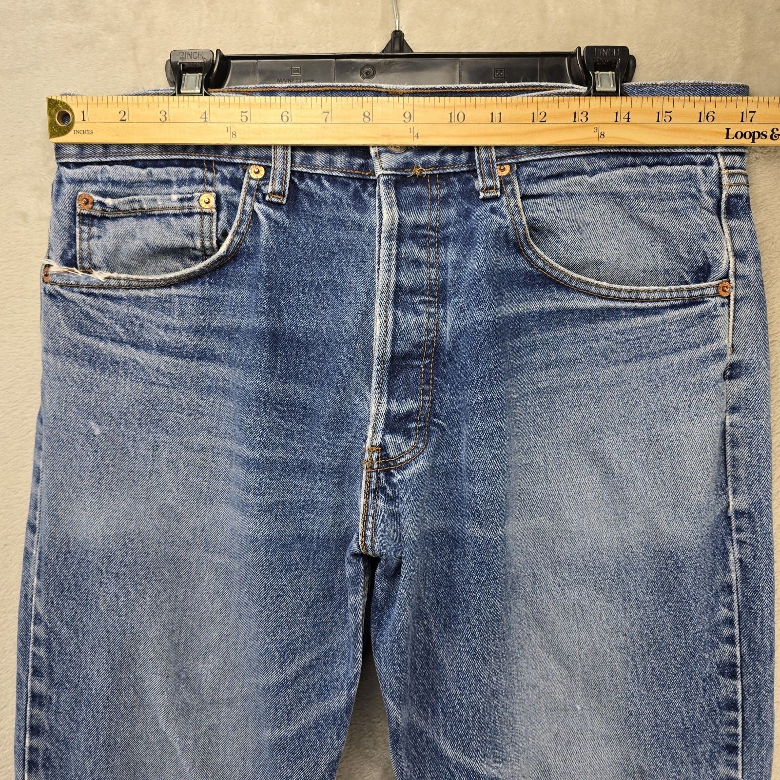 Levi's Vtg Levis 501xx Jeans 36x30 (Fits 34x29 Distressed Whiskers Size US 34 / EU 50 - 12 Thumbnail