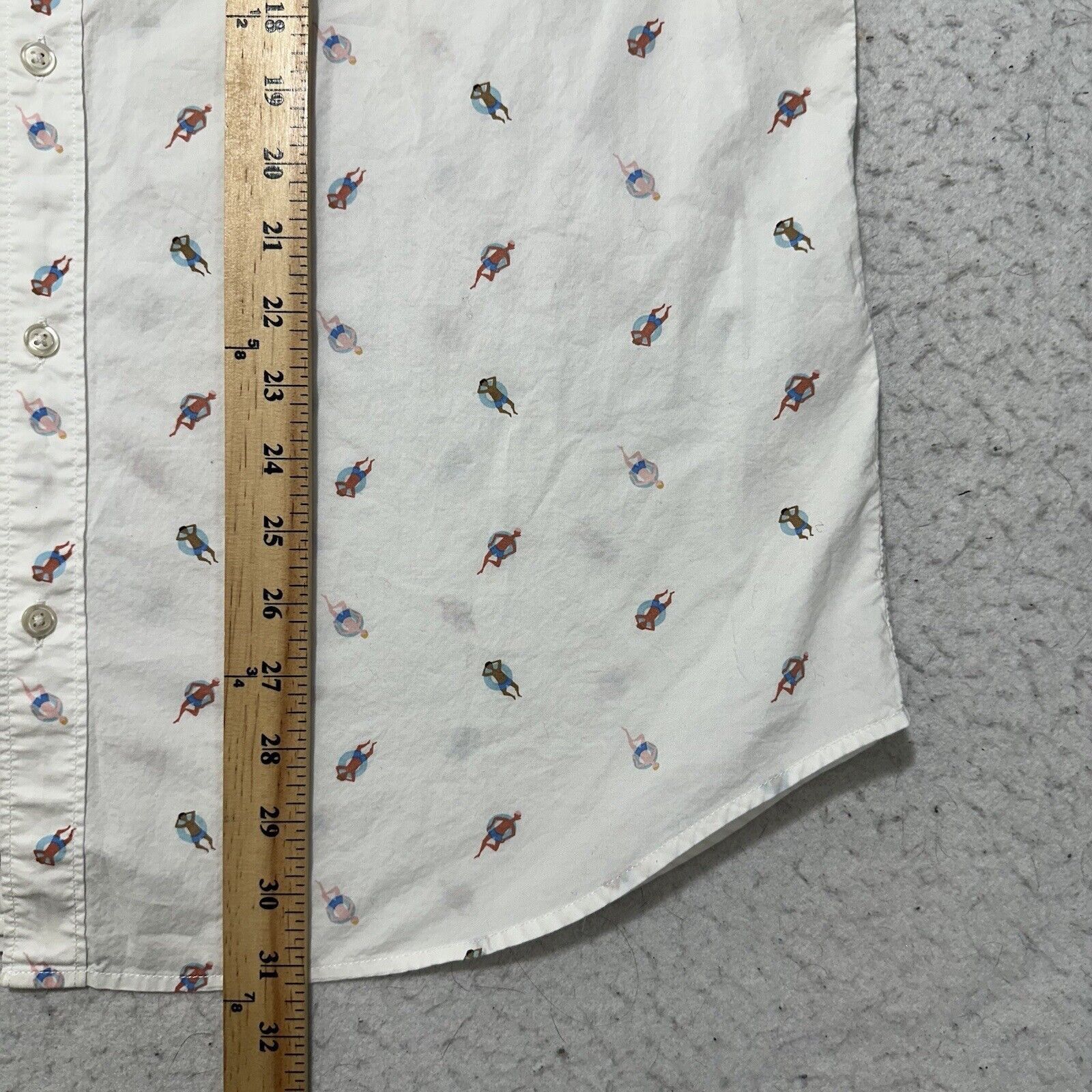 Bonobos Bonobos XL Long Button Down Dress Shirt Swimmer Pattern Size US XL / EU 56 / 4 - 9 Thumbnail
