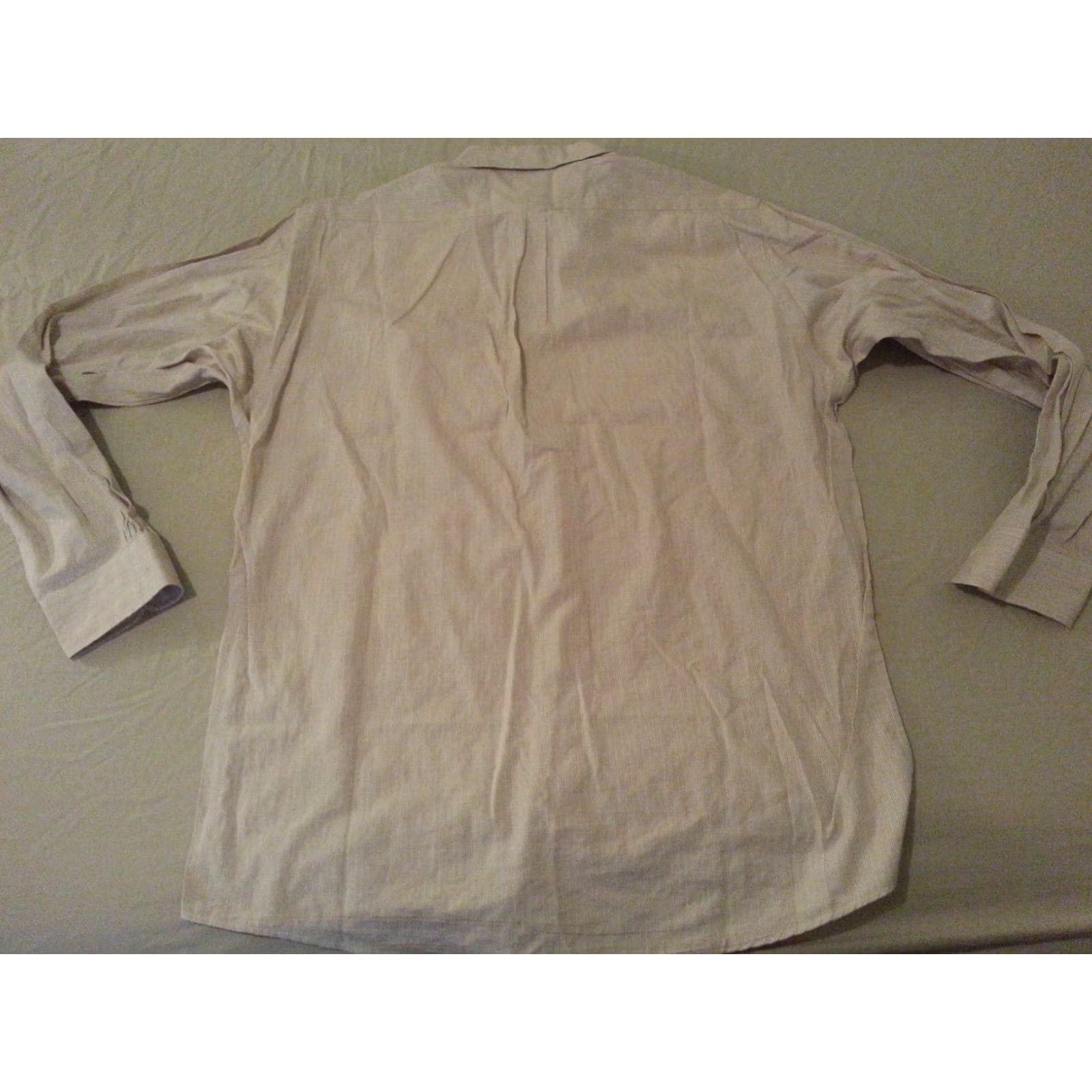 Brooks Brothers Brooks Brothers Dress Shirt 15 1/2 34 Khaki Beige Cotton Button Mens Size 40R - 2 Thumbnail