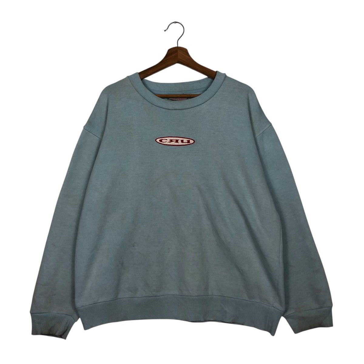 Vintage 📌Vintage Sweatshirt Cru Design Made in Usa Big Logo Size US M / EU 48-50 / 2 - 2 Thumbnail