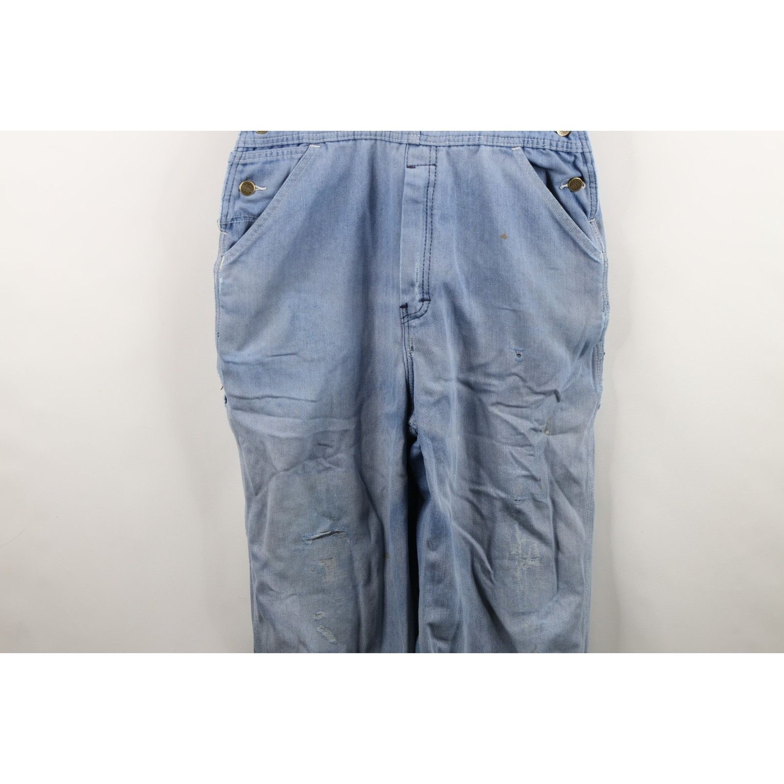 Vintage Vintage 60s 70s Streetwear Thrashed Denim Jean Overalls Size US 32 / EU 48 - 3 Thumbnail