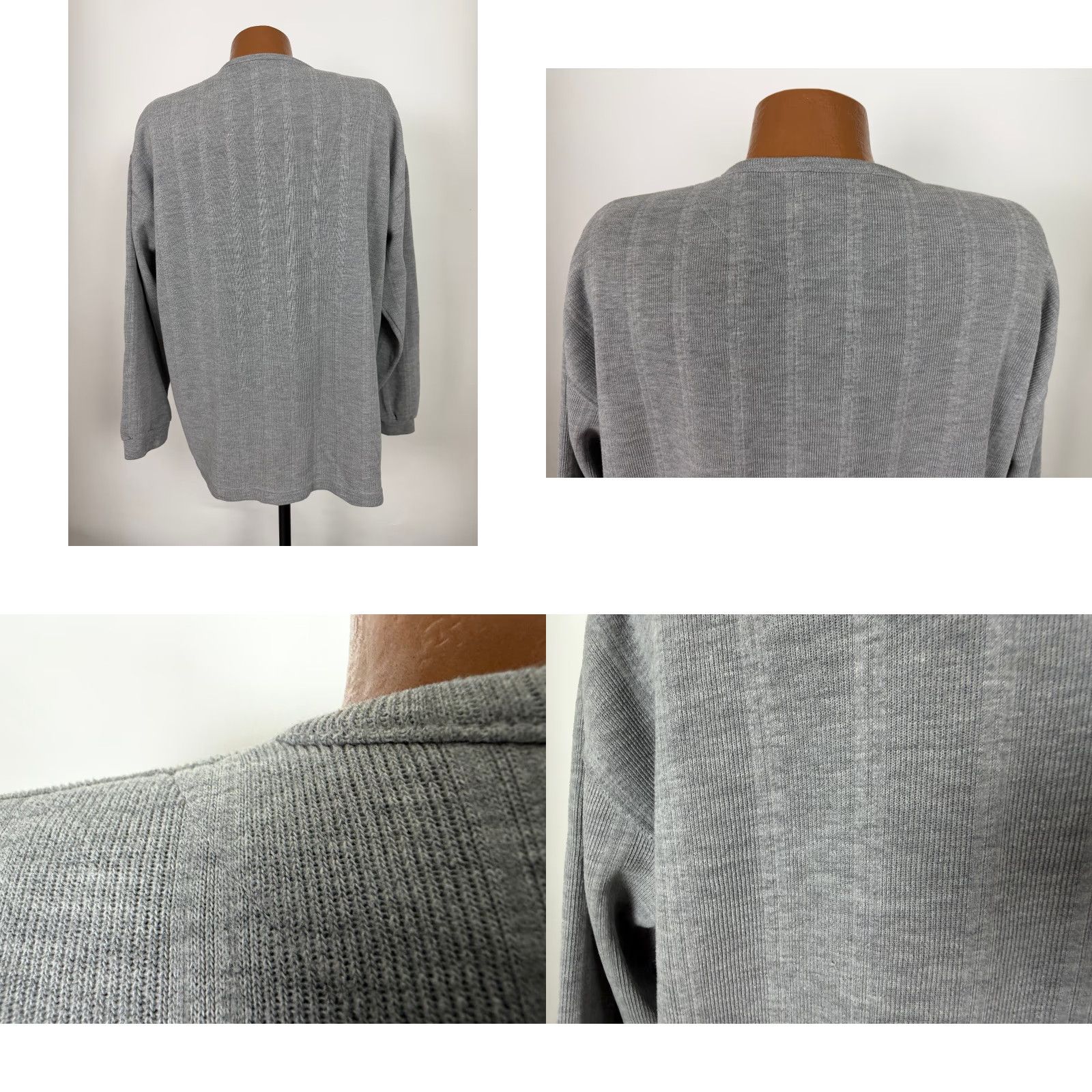 Vintage VINTAGE City Streets Henley Shirt Mens XL Oversized Heavyweight Grunge 90s 50s Bohemian Hippie Hipster Outdoor Gray Size US XL / EU 56 / 4 - 8 Thumbnail