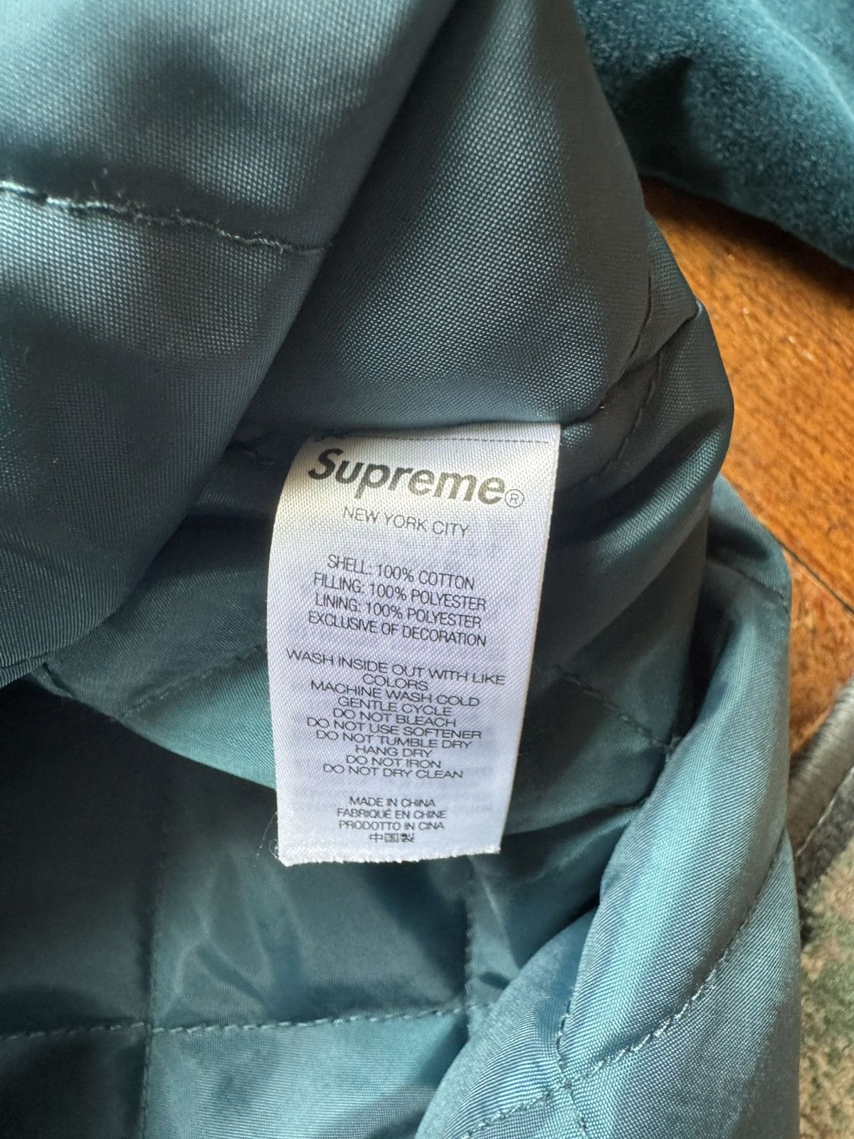 Supreme Washed Velvet Quilted Hooded Shirt Jacket Size US L / EU 52-54 / 3 - 6 Thumbnail
