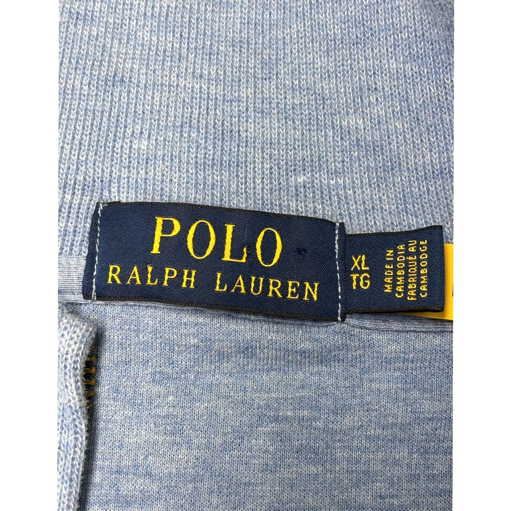 Polo Ralph Lauren Polo Ralph Lauren Sweater Mens XL Blue Light Cotton Quarter Zip Pullover Size US XL / EU 56 / 4 - 3 Thumbnail