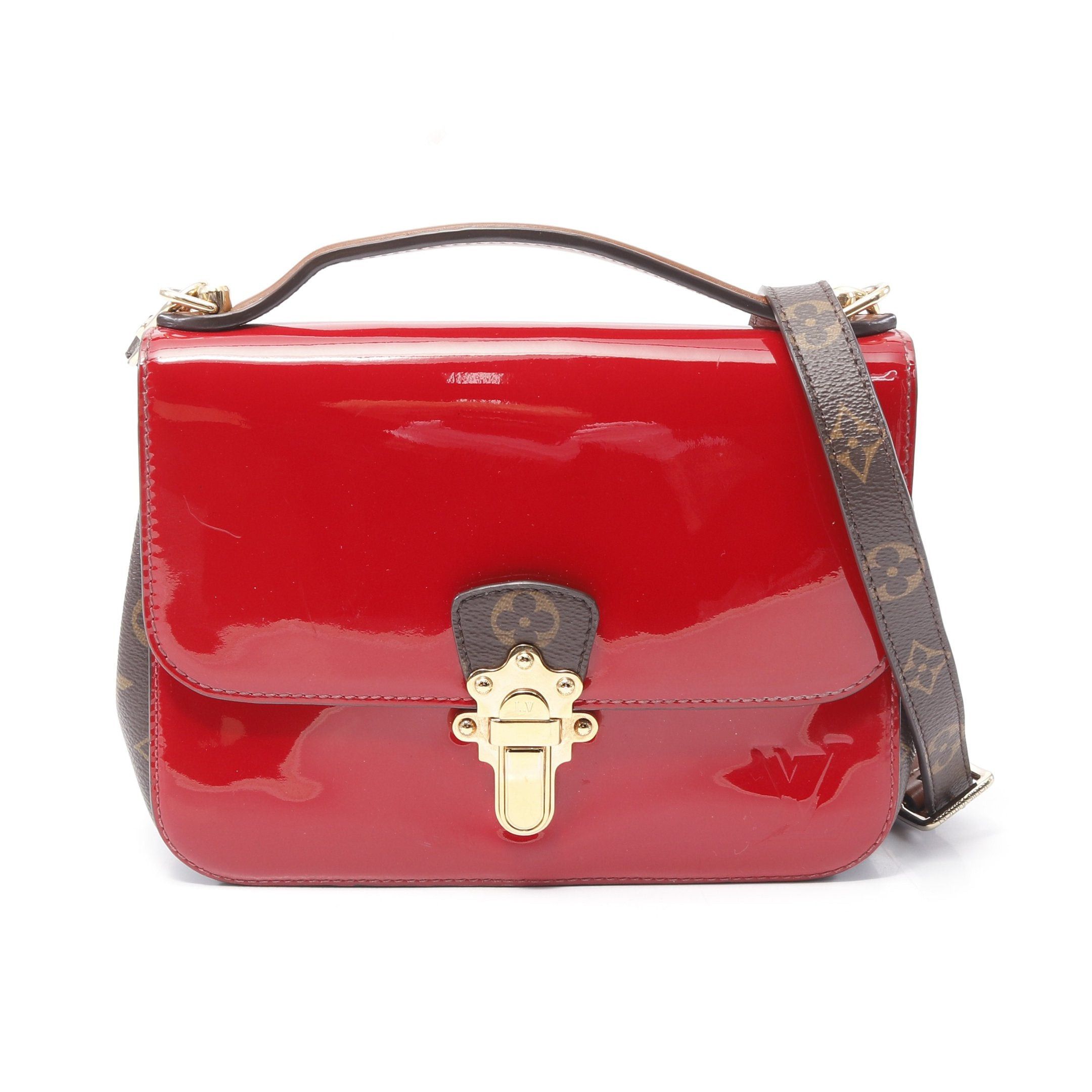 Louis Vuitton Louis Vuitton Cherry Wood Bb Vernis Scarlet Handbag Leather Red Brown Size ONE SIZE - 1 Thumbnail
