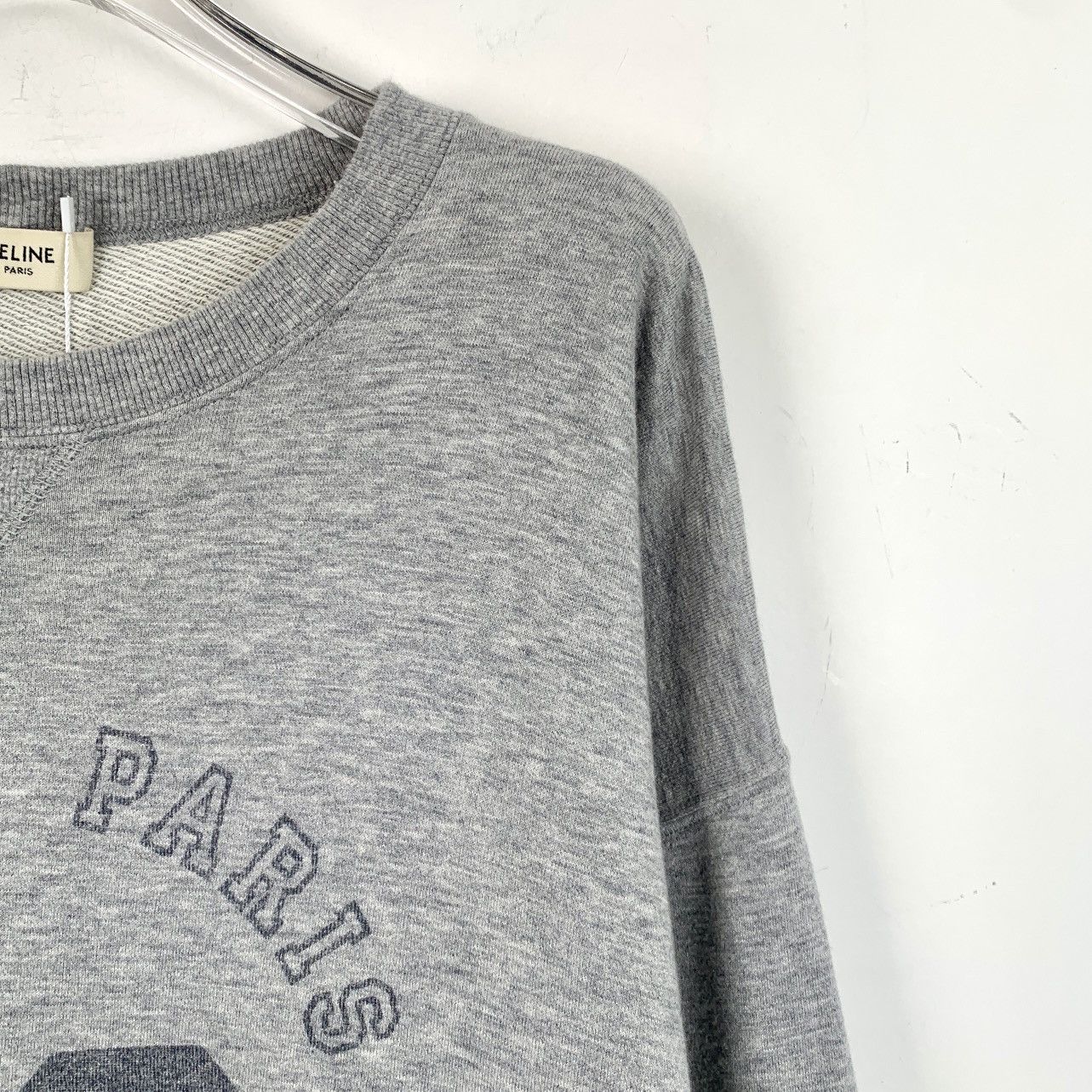 Celine Celine Grey Letter Printed Cotton Crew Neck Sweatshirt K26WX Size M / US 6-8 / IT 42-44 - 3 Thumbnail