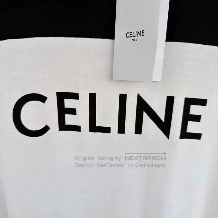 Japanese Brand Celine Black White Logo Short Sleeve. Size US XL / EU 56 / 4 - 3 Thumbnail