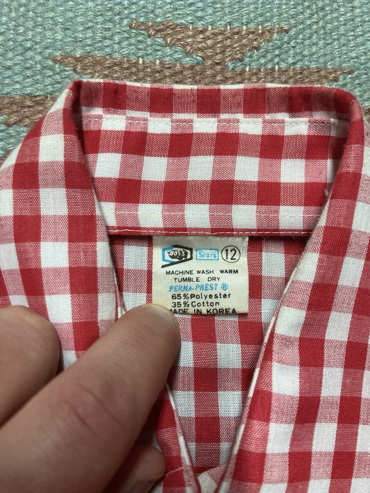 Vintage Vintage 70s shirt sears red checkered boys 12 women’s XS/S Size S / US 4 / IT 40 - 4 Thumbnail