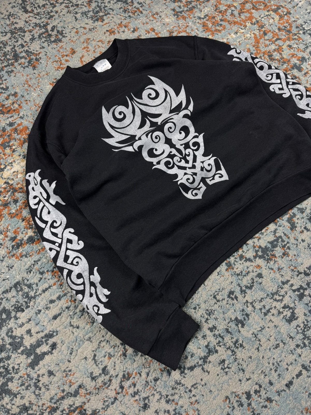 Vintage Vintage 90s tribal rock metal techno rave style sweatshirt Size US L / EU 52-54 / 3 - 2 Thumbnail