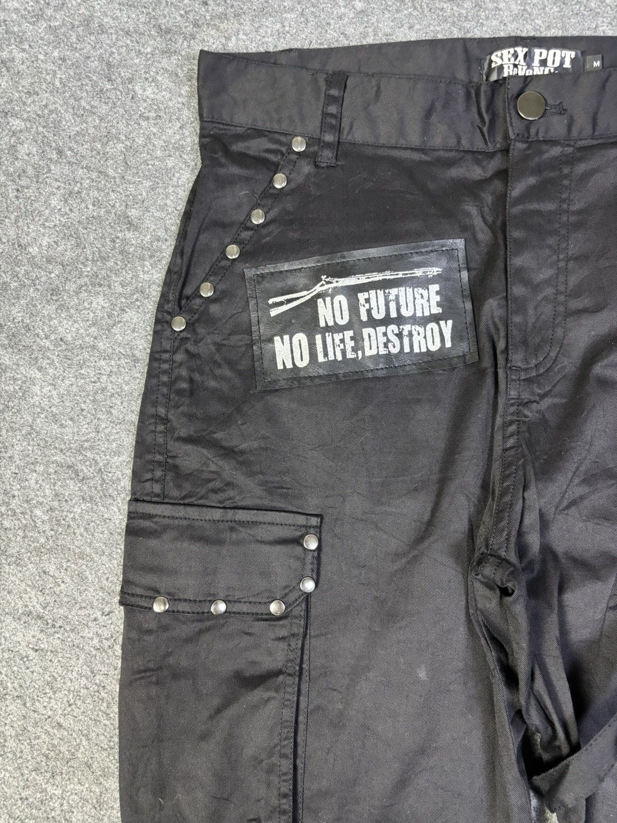 Japanese Brand SEX POT ReVeNGe Japan Punk Anarchy Bondage Street Pant K177 Size US 31 - 3 Thumbnail
