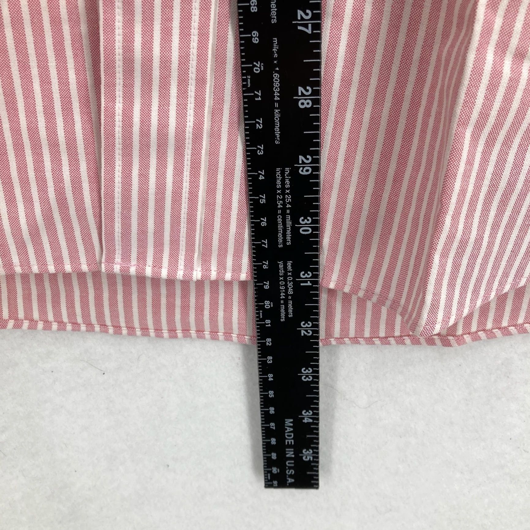 Izod IZOD Shirt Mens 16 Pink Stripe New England Oxford Button-Down Long Sleeve NWT Size US L / EU 52-54 / 3 - 7 Thumbnail