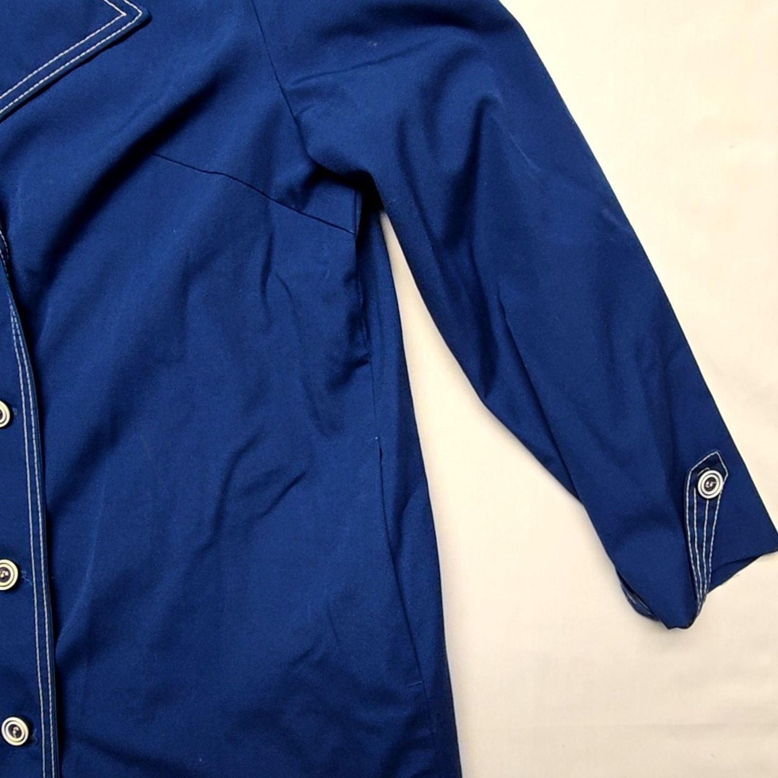 Other Vintage White Stag Blue Double Breasted Large Coat Size L / US 10 / IT 46 - 4 Thumbnail