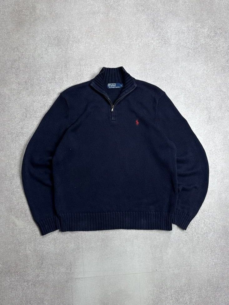 Vintage Polo Ralph Lauren RLL Quarter Zip Sweater Rare L