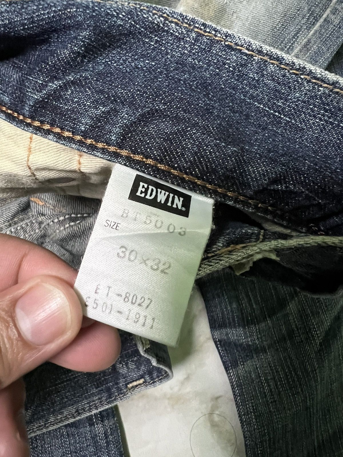 Edwin × If Six Was Nine × Japanese Brand VINTAGE EDWIN 503 BLUE TRIP DISTRESS JEAN Size US 31 - 22 Thumbnail
