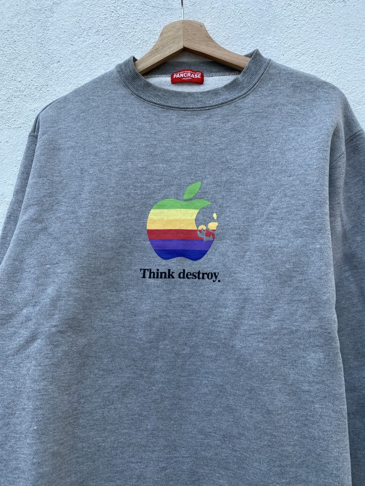 Vintage Vintage Sweatshirt Apple Think Destroy Size US M / EU 48-50 / 2 - 2 Thumbnail