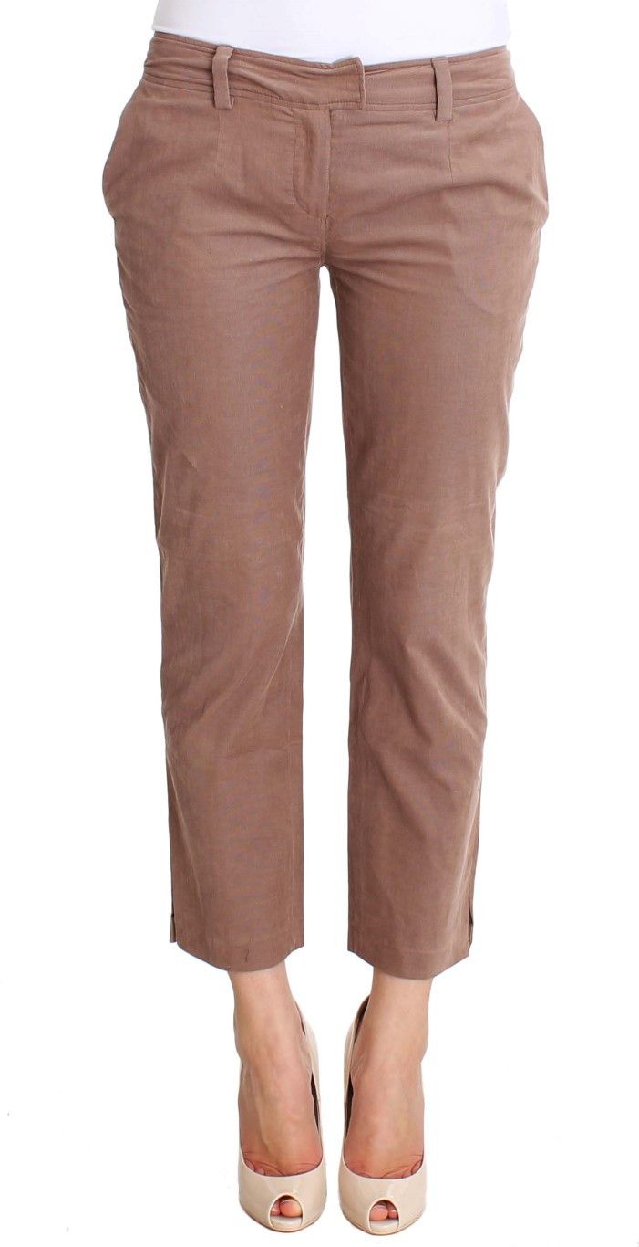 Costume National Chic Brown Cropped Corduroy Women's Pants Size 30" / US 8 / IT 44 - 1 Thumbnail