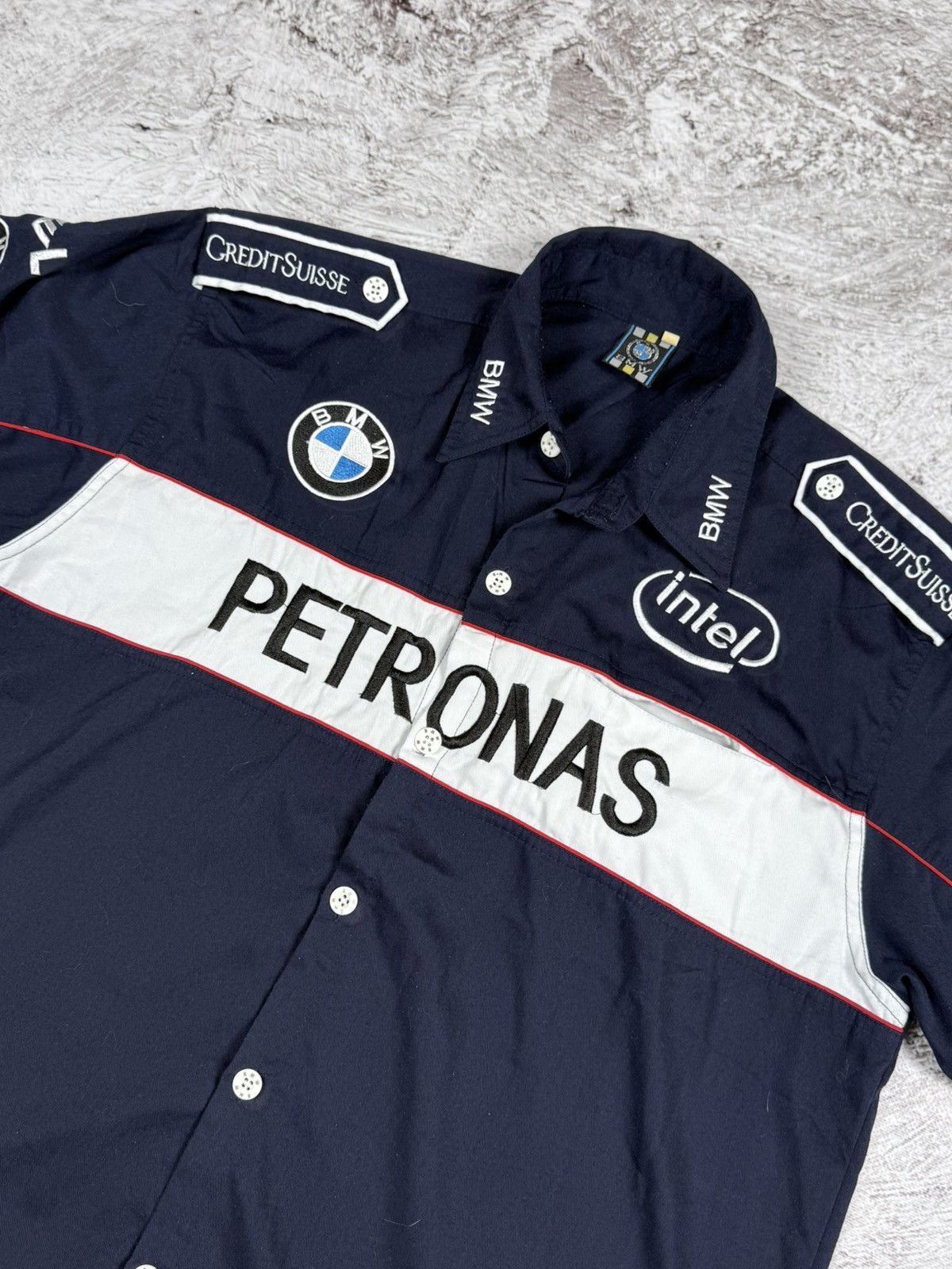 BMW × Vintage Vintage BMW Petronas Racing F-1 Button Up Shirt Size US XXL / EU 58 / 5 - 2 Thumbnail