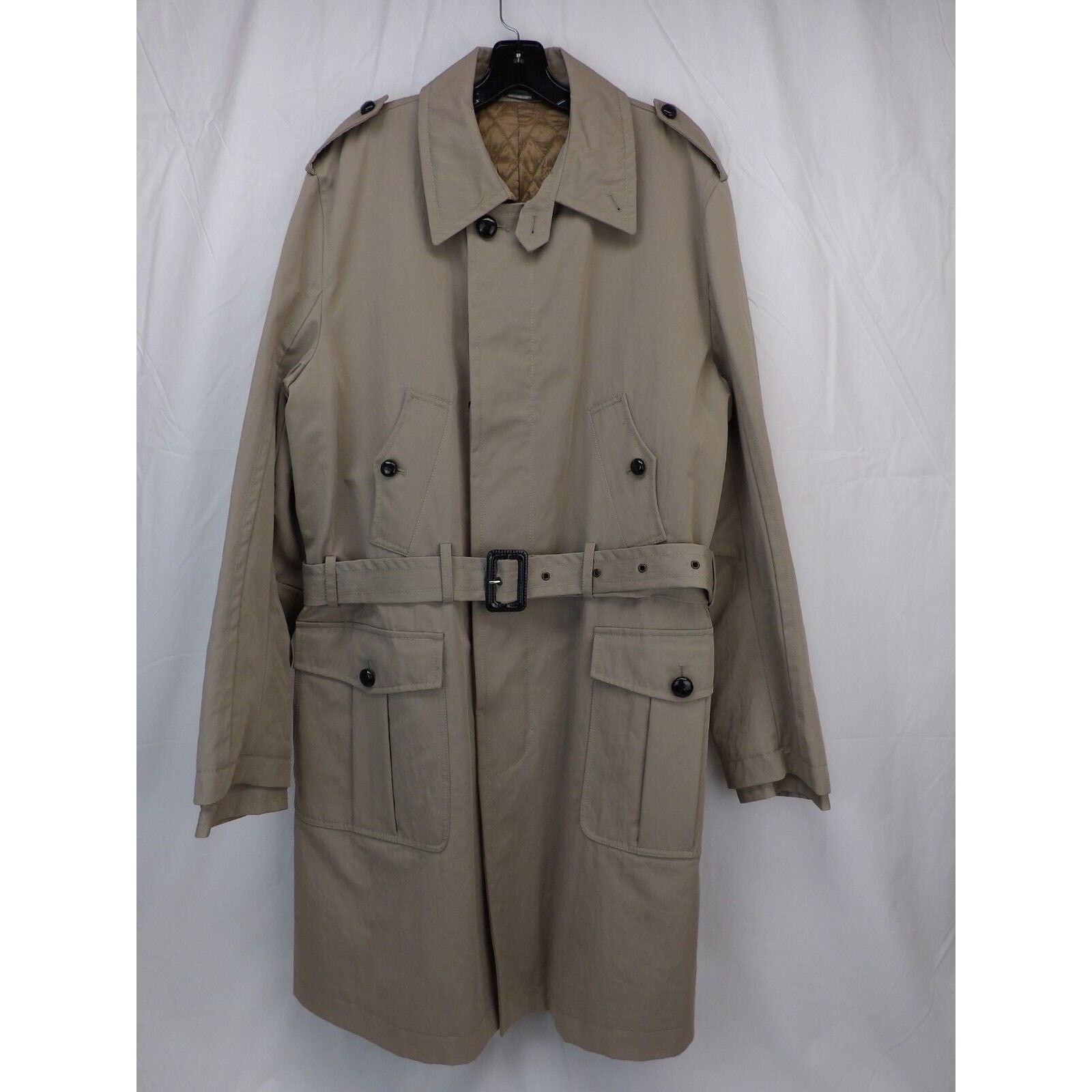 Dolce & Gabbana BEIGE COTTON BUTTON ZIPPER TRENCH EPAULET COAT 52 42 ITALY Size US L / EU 52-54 / 3 - 1 Thumbnail