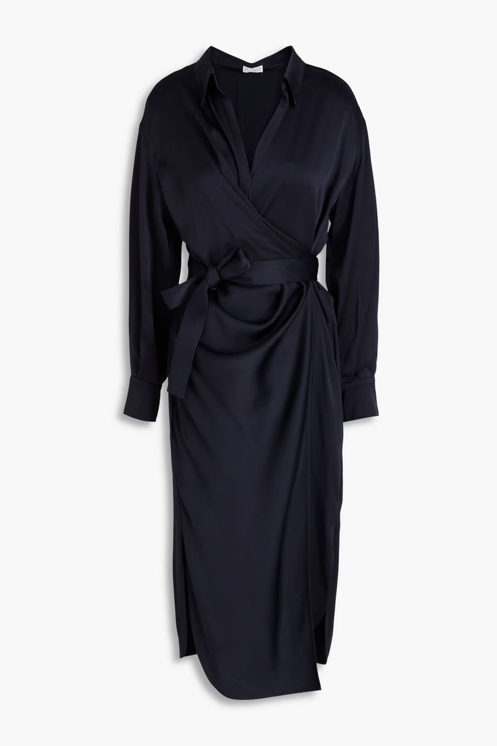 Brunello Cucinelli o1y0725 Midi Dress in Navy Blue Size XS / US 0-2 / IT 36-38 - 1 Thumbnail