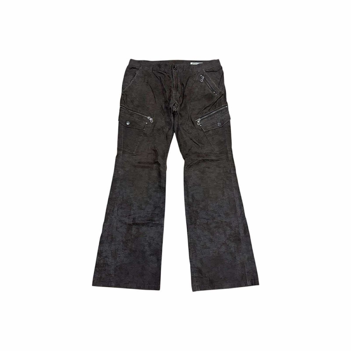 semanticdesign 🔥Sick Y2K Semantic Design Coated Cargo Pants Flared Zipper Size US 32 / EU 48 - 1 Thumbnail