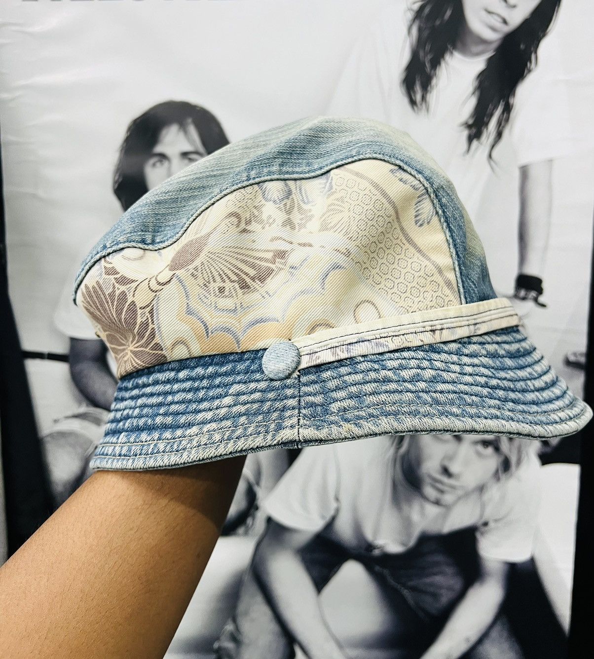 Japanese Brand Vintage Japanese Brand Bucket Hat Blue like Kapital Size ONE SIZE - 2 Thumbnail