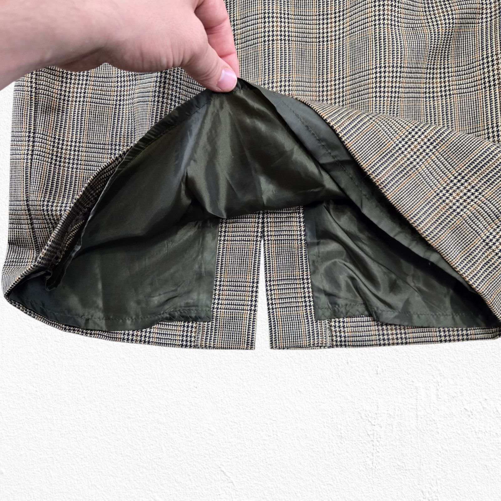 Halston Halston Glen Check Wool Plaid Straight A-Line Skirt Size 10 Size 32" / US 10 / IT 46 - 5 Thumbnail