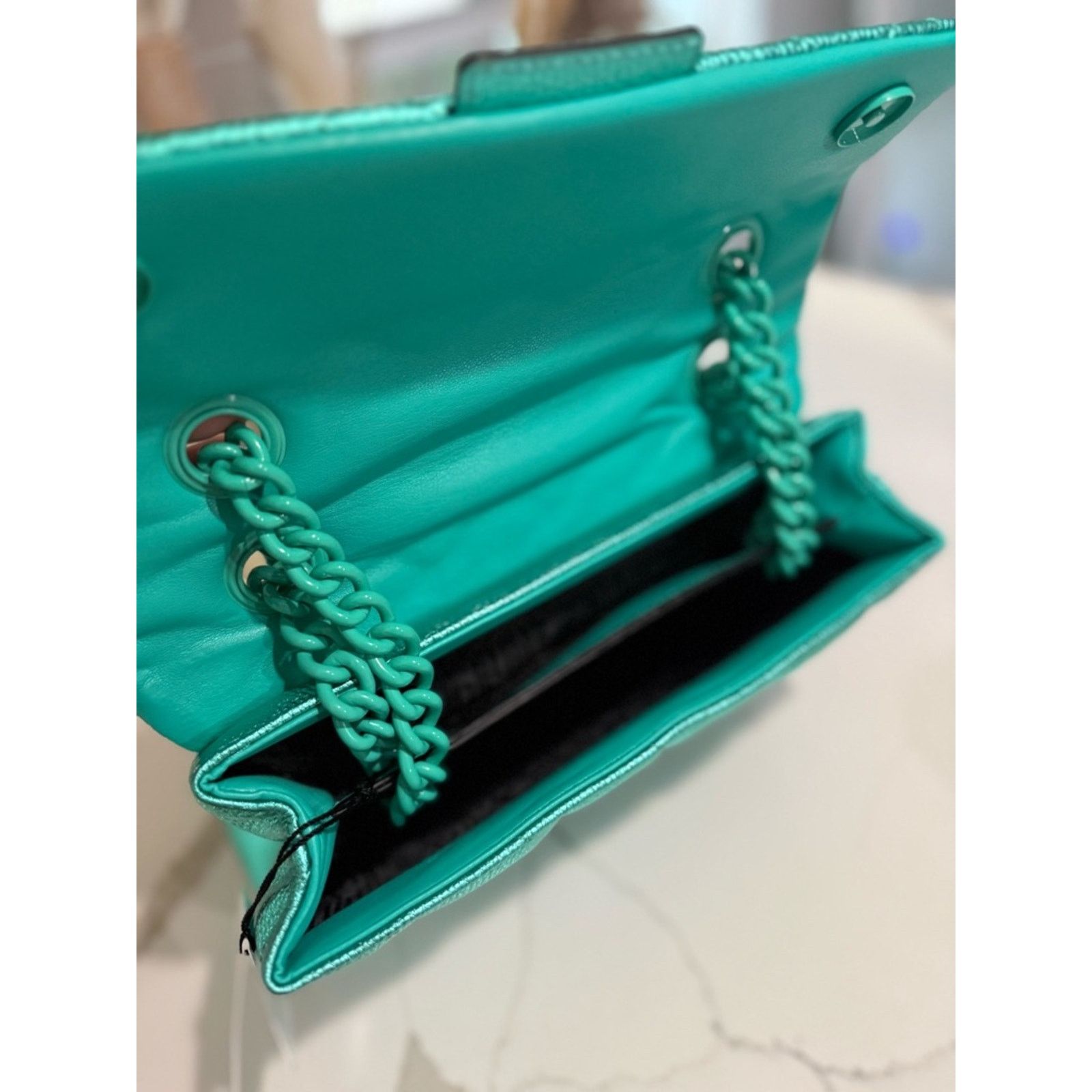 Kurt Geiger Kurt Geiger London Kensington Drench NWT! Metallic Green Size ONE SIZE - 6 Thumbnail