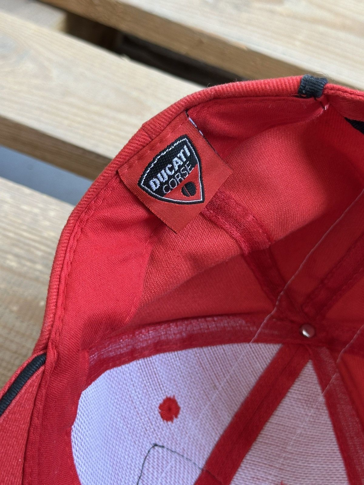 Ducati Vintage Ducati Corse Logo Stripped Red Signature Cap Size ONE SIZE - 9 Thumbnail