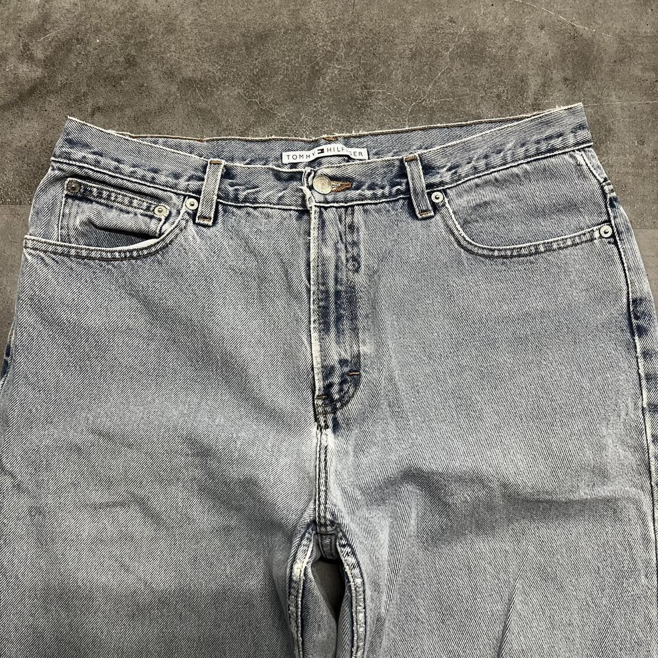 Tommy Hilfiger Crazy Vintage Y2K/2000s Baggy Skater Style Tommy Hilfiger Light Blue Wash! Size US 34 / EU 50 - 4 Thumbnail