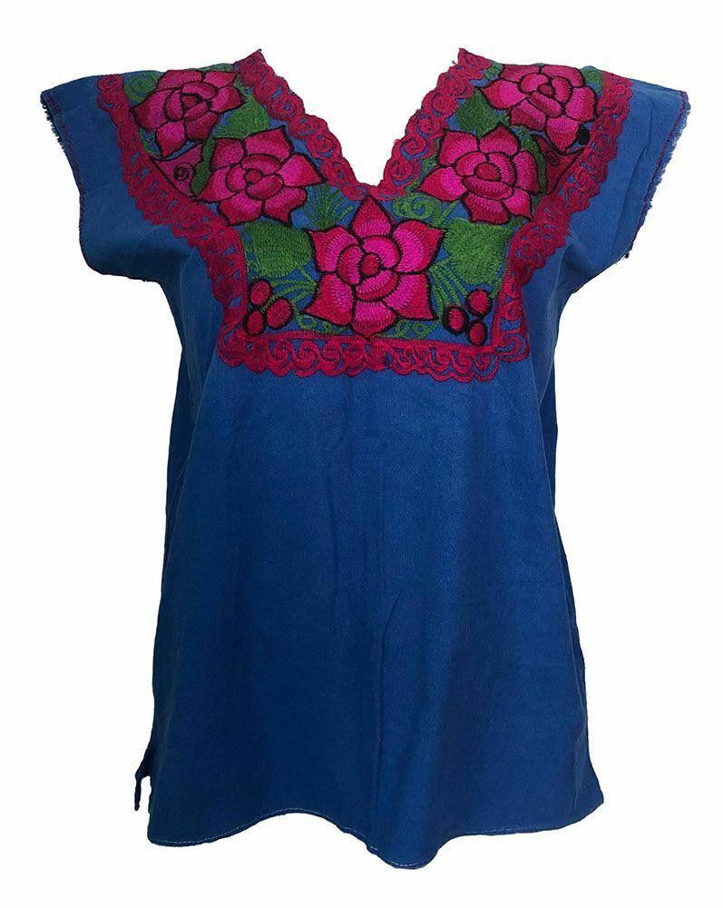 Designer New Blue Hand Made Bluse M Size M / US 6-8 / IT 42-44 - 1 Thumbnail