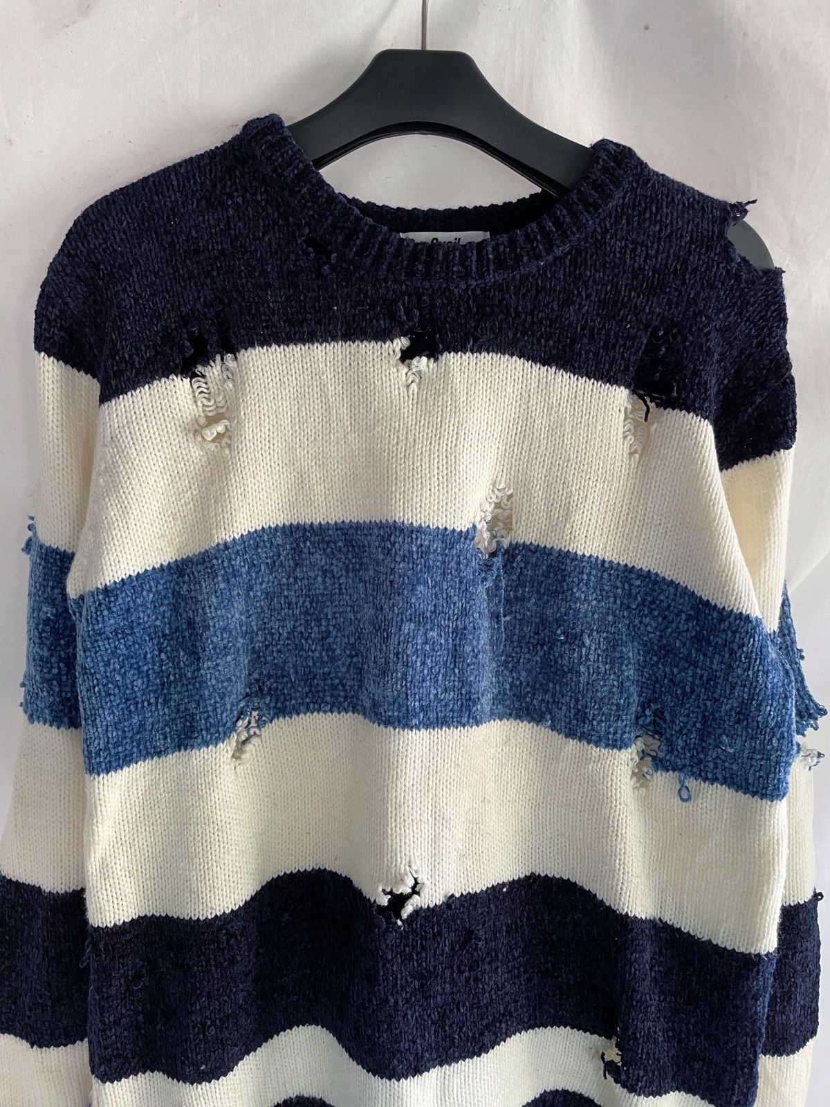 14th Addiction AVAIL JAPANESE BRAND GRUNGE DISTRESSED STRIPED KNIT Size US M / EU 48-50 / 2 - 4 Thumbnail