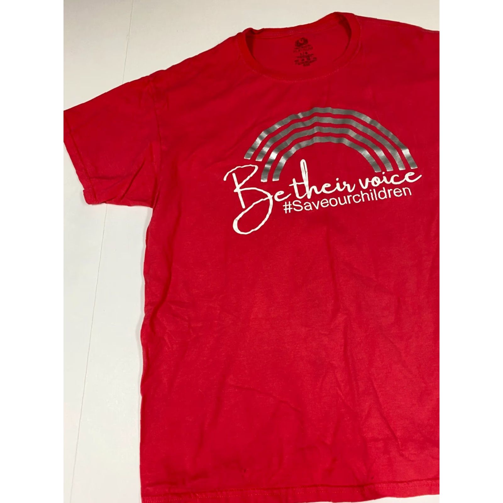 Fruit Of The Loom Save Children Mens T-Shirt L Red Cotton Logo Crew Neck Short Sleeve Vintage: No Size US L / EU 52-54 / 3 - 3 Thumbnail
