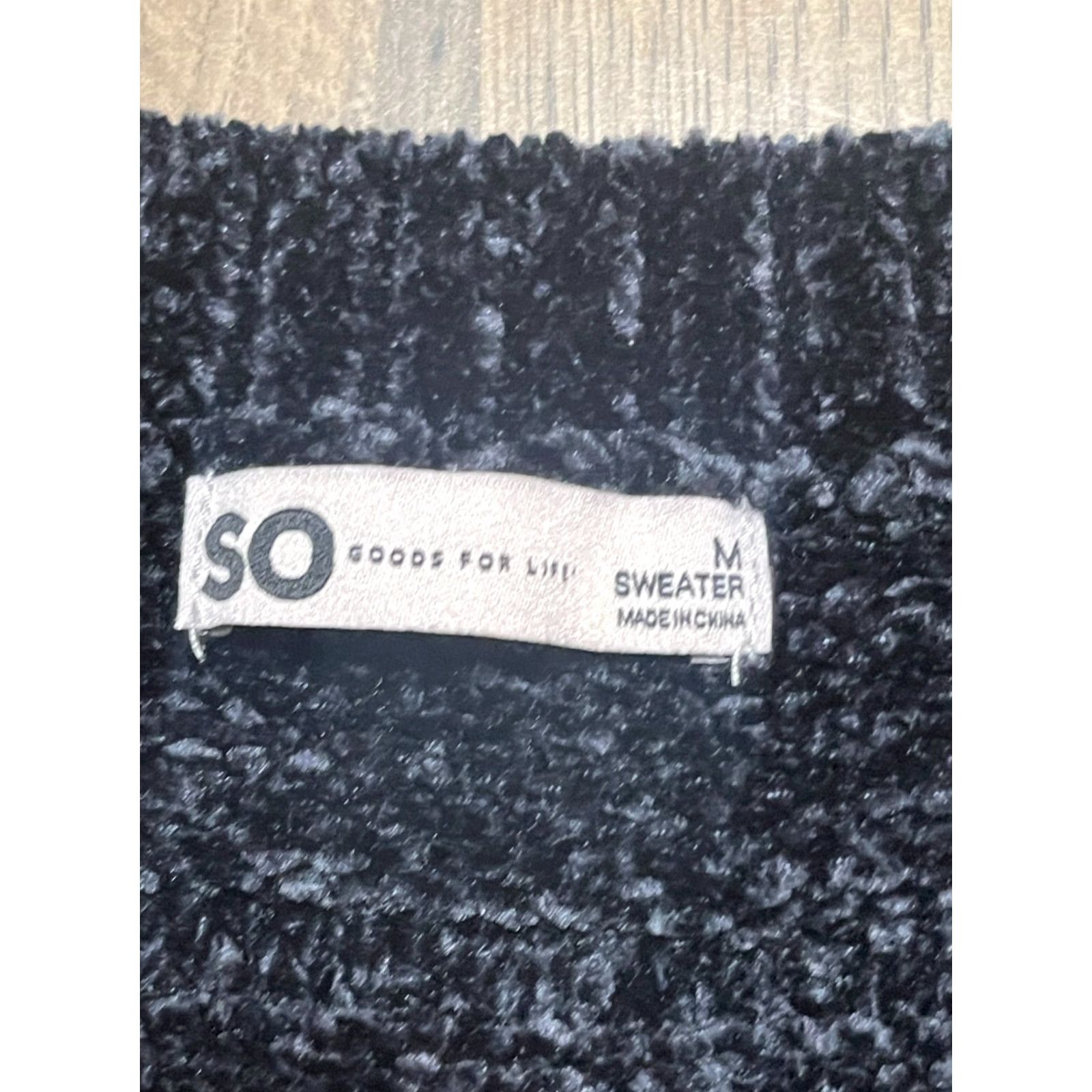 Vintage SO Sweater Women's Medium Black Crop Long Sleeve V-neck Pullover Casual Knit Shirt Womens Size M / US 6-8 / IT 42-44 - 7 Thumbnail