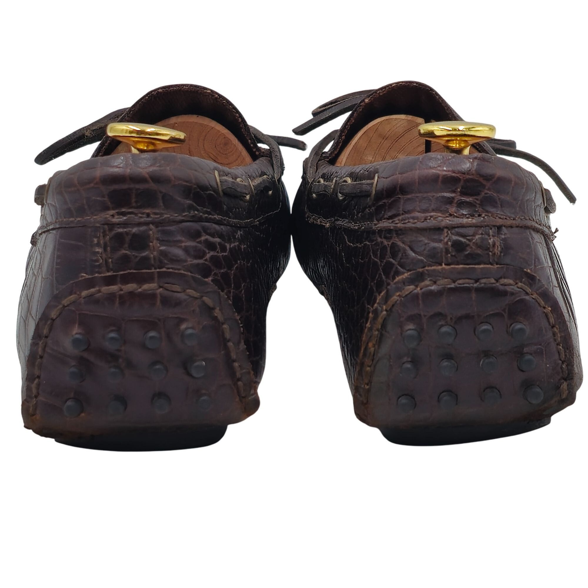 Cole Haan Cole Haan Men's 12D Brown Crocodile Embossed Leather Dress Size US 12 / EU 45 - 6 Thumbnail