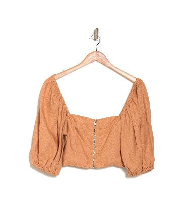 image of Nicholas The Label Tan Corset Crop Top, Women's (Size Medium)