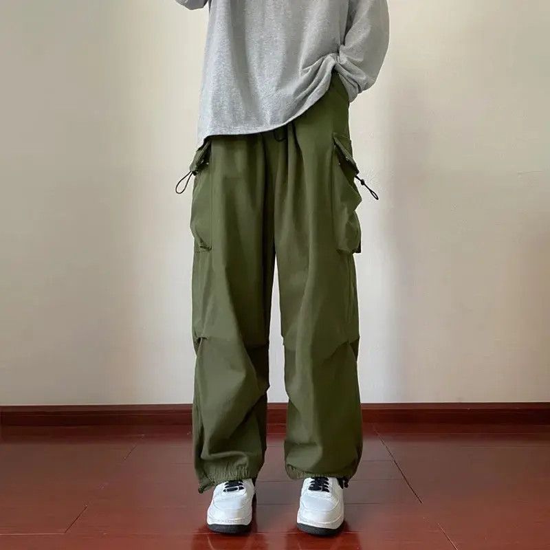 Japanese Brand × Vintage Cargo Pants Parachute Style Green Khaki Retro y2k Size US 32 / EU 48 - 3 Thumbnail