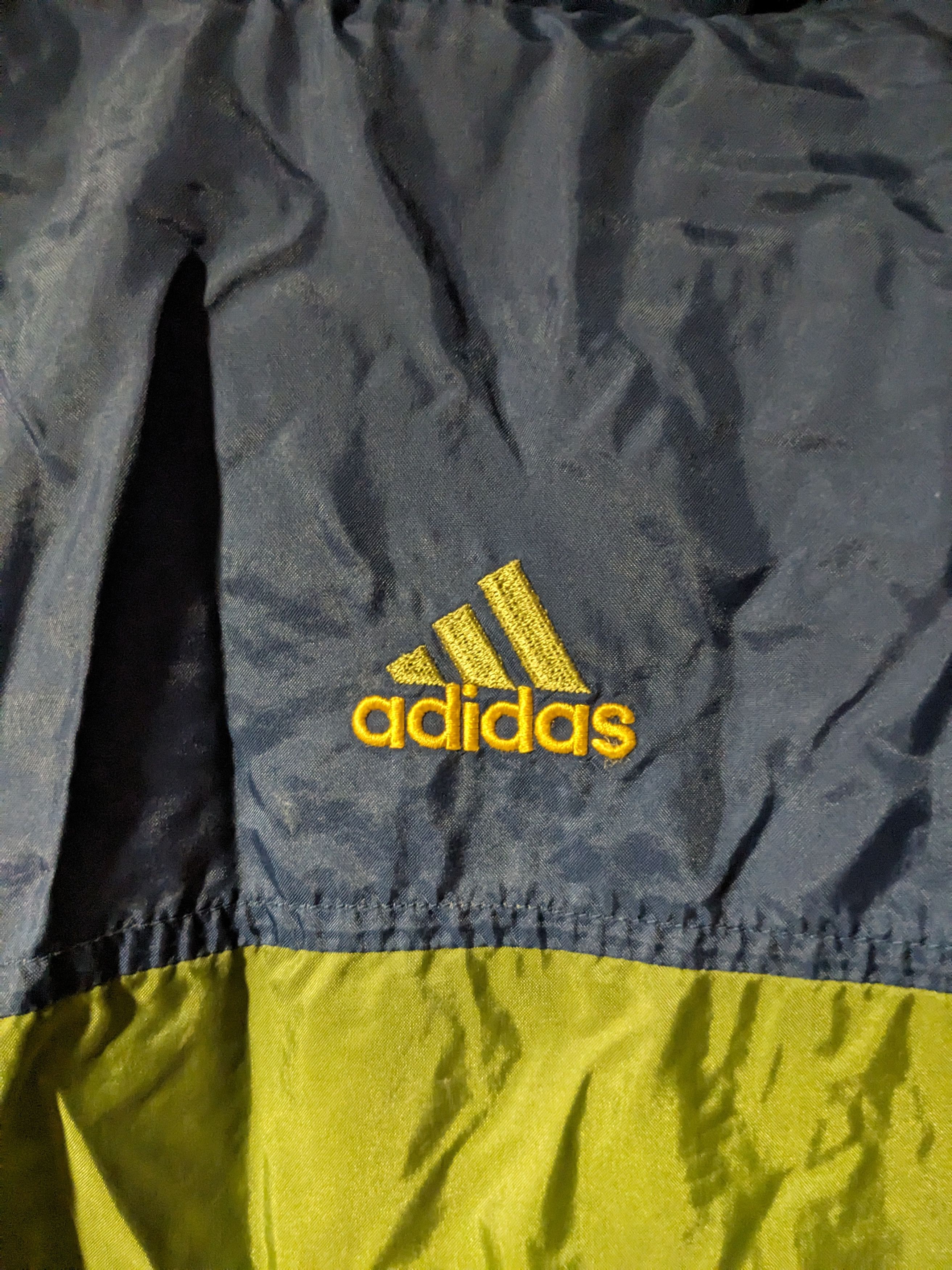 Adidas × Vintage Vintage 90s Adidas Green Kids Large Full Zip Windbreaker Size US L / EU 52-54 / 3 - 5 Thumbnail