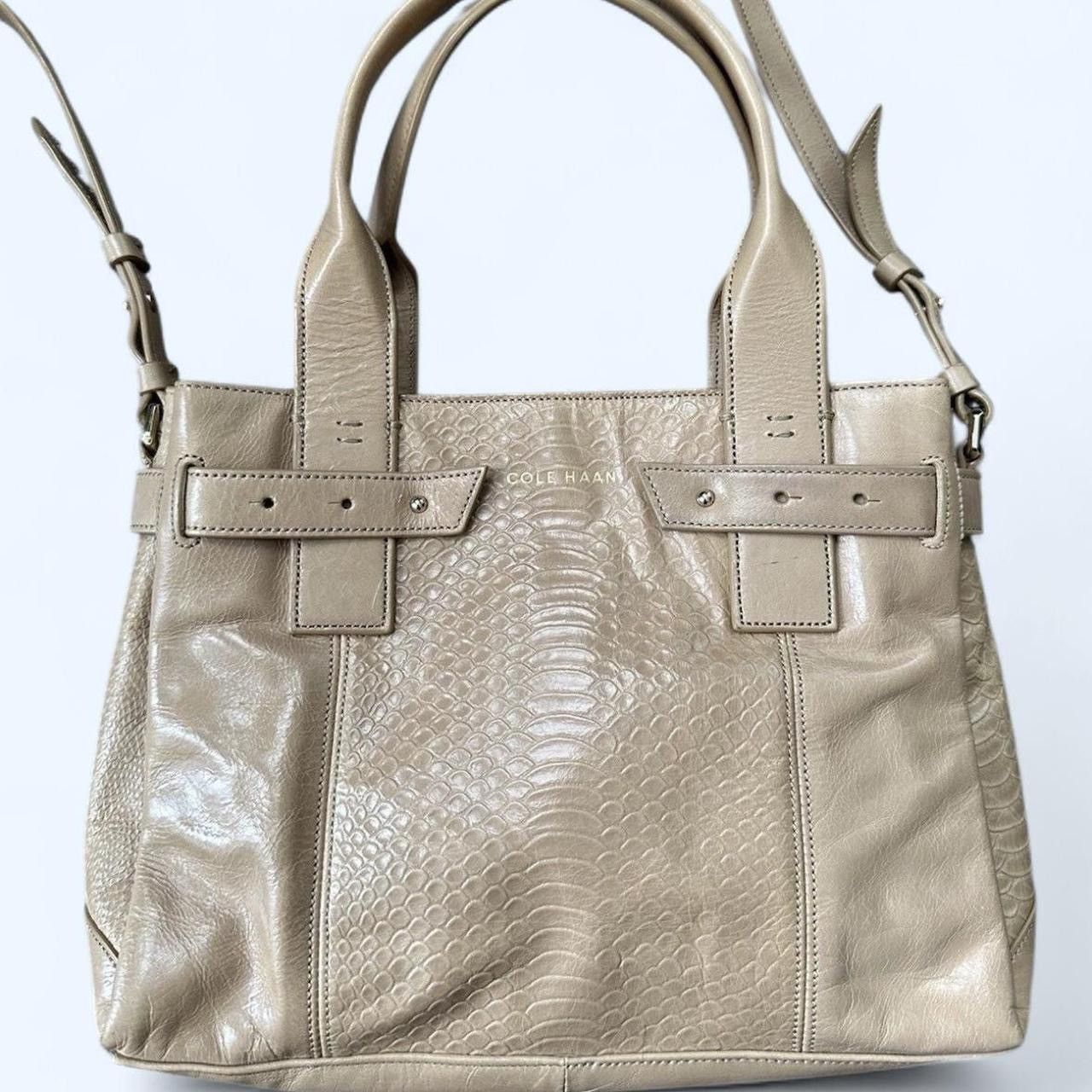 Cole Haan Bonheur Medium Satchel Tan Leather Shoulder Bag