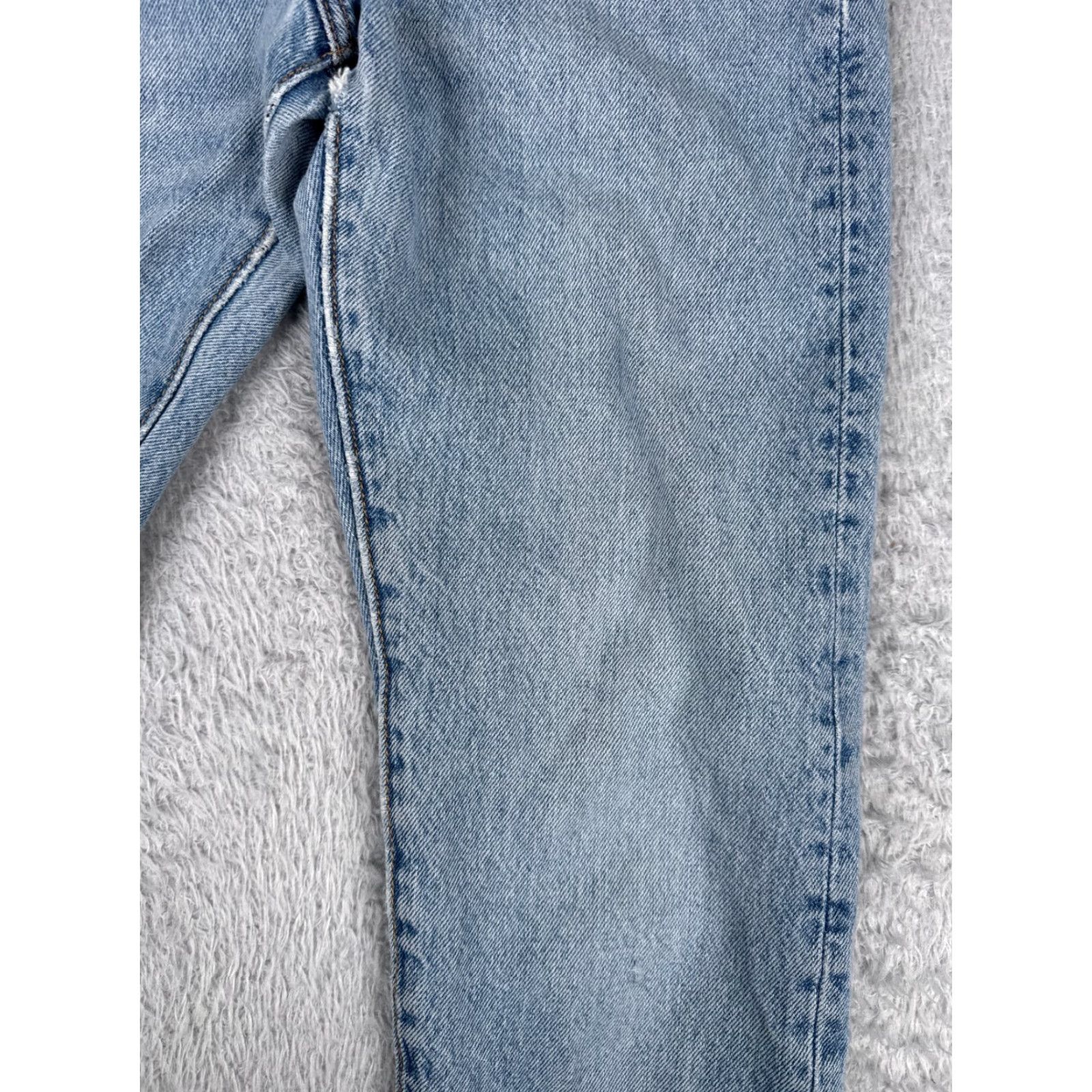 Levi's Levis Premium Jeans Womens 25 Blue Wedgie Raw Hem Button Fly Cotton 25x27 Big E Size 42" / US 20 - 5 Thumbnail