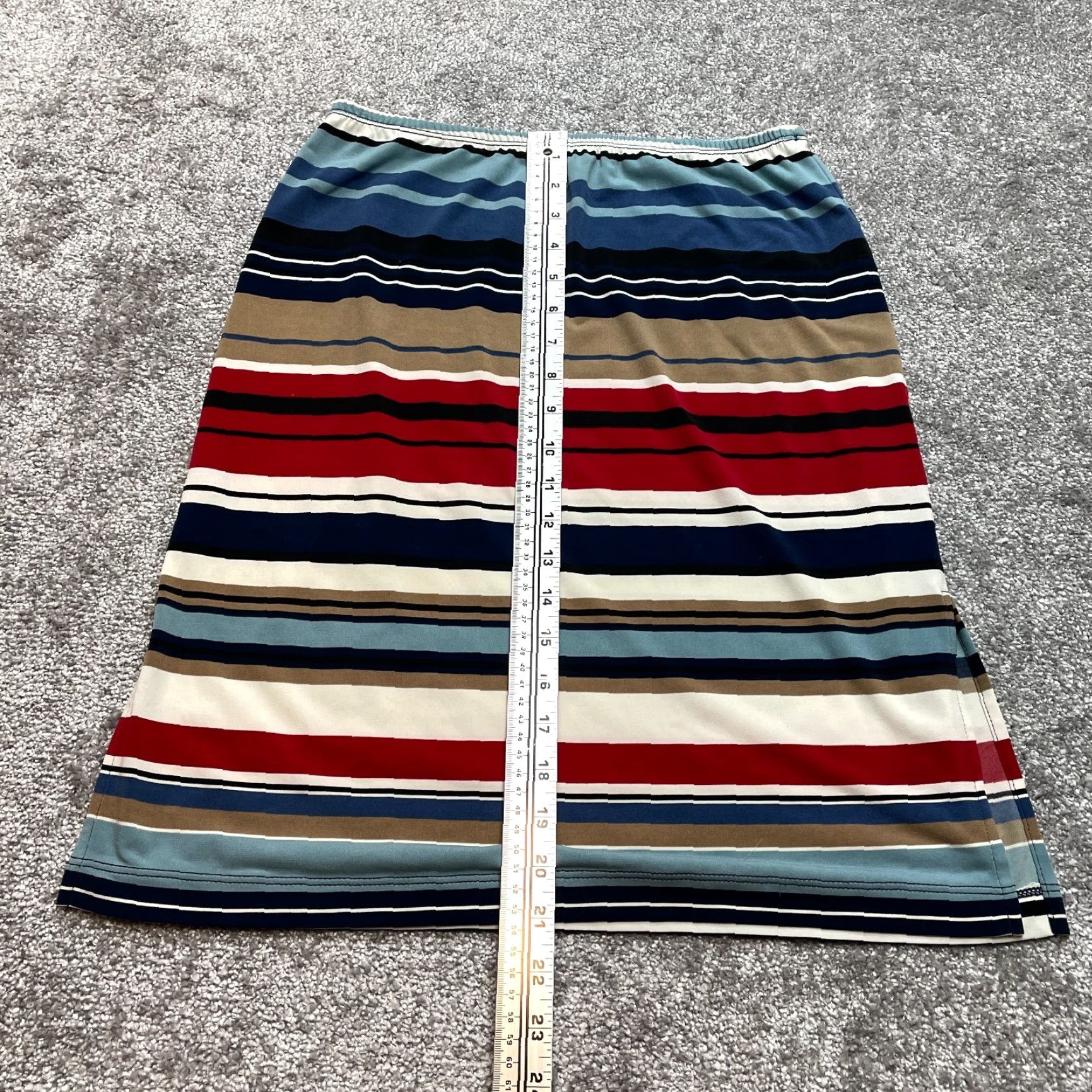 Bcbgmaxazria BCBGMAXAZRIA Skirt Womens S Colorful Striped Stretch Short Slit Size 28" / US 6 / IT 42 - 2 Thumbnail