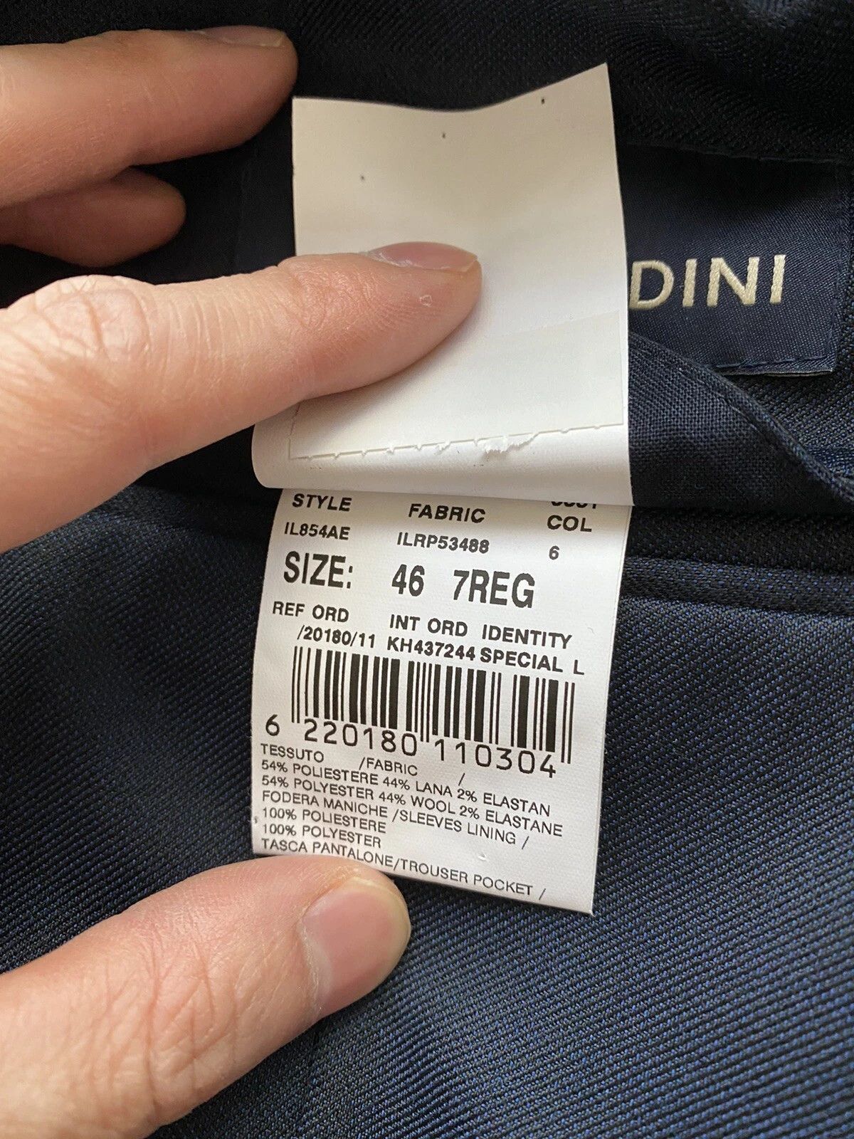 Lardini LARDINI Navy Blue Two-Piece Single Breasted Wool Suit Size 36R - 5 Thumbnail