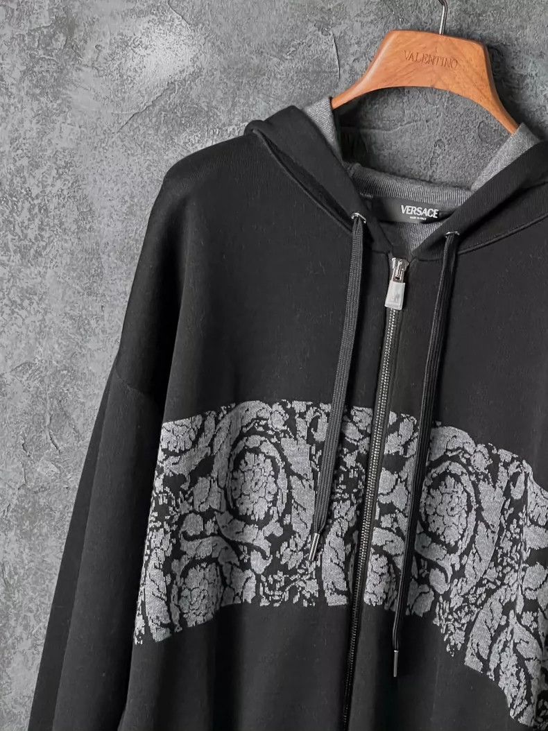Versace Versace Color-blocked hooded knitted cardigan Size US L / EU 52-54 / 3 - 5 Thumbnail
