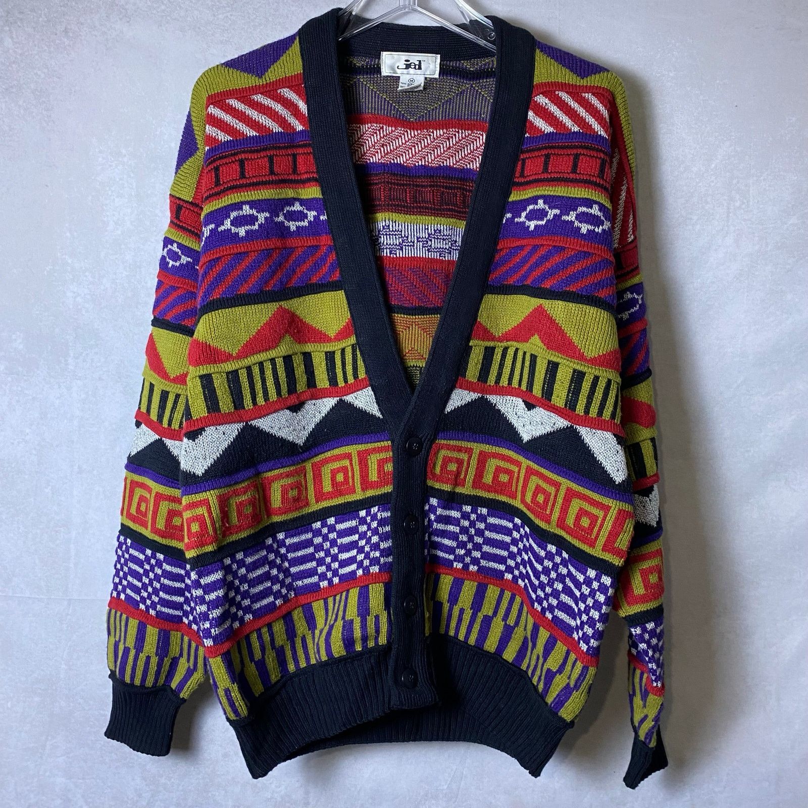 Coloured Cable Knit Sweater Vintage Jed Coogi Style 3D Knit  