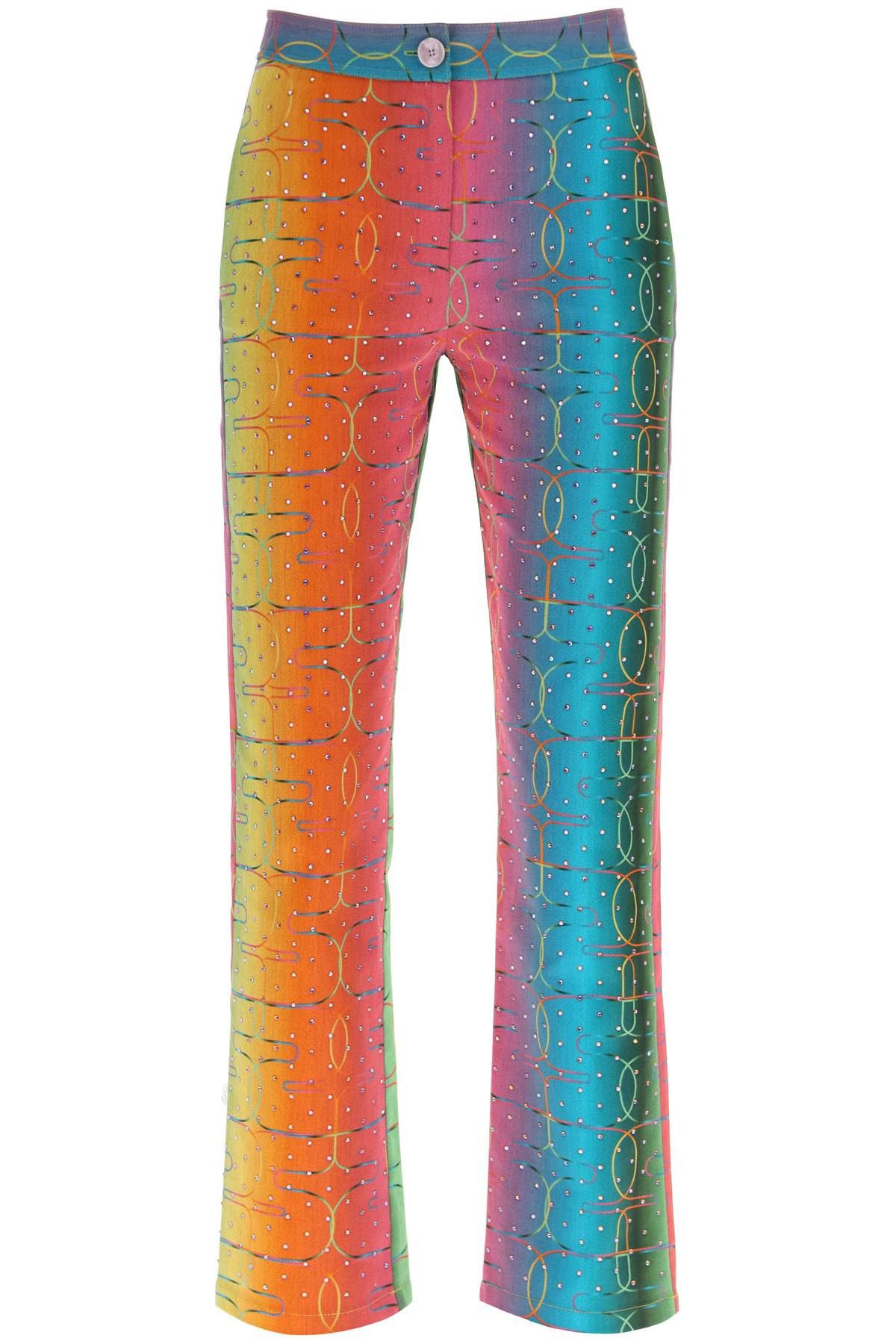 image of Siedres 'bery' Multicolor Rhinestone Pants, Women's (Size 26)