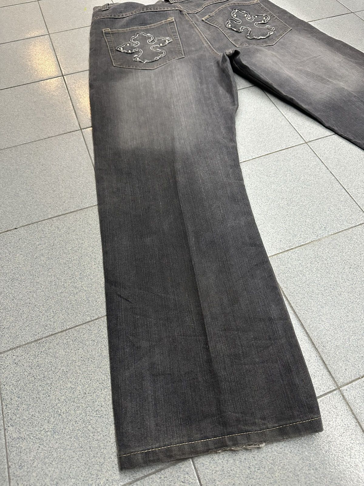 Japanese Brand VTG CROSS Like Chrome Hearts Brooklyn Express Denim Pants Size US 36 / EU 52 - 8 Thumbnail