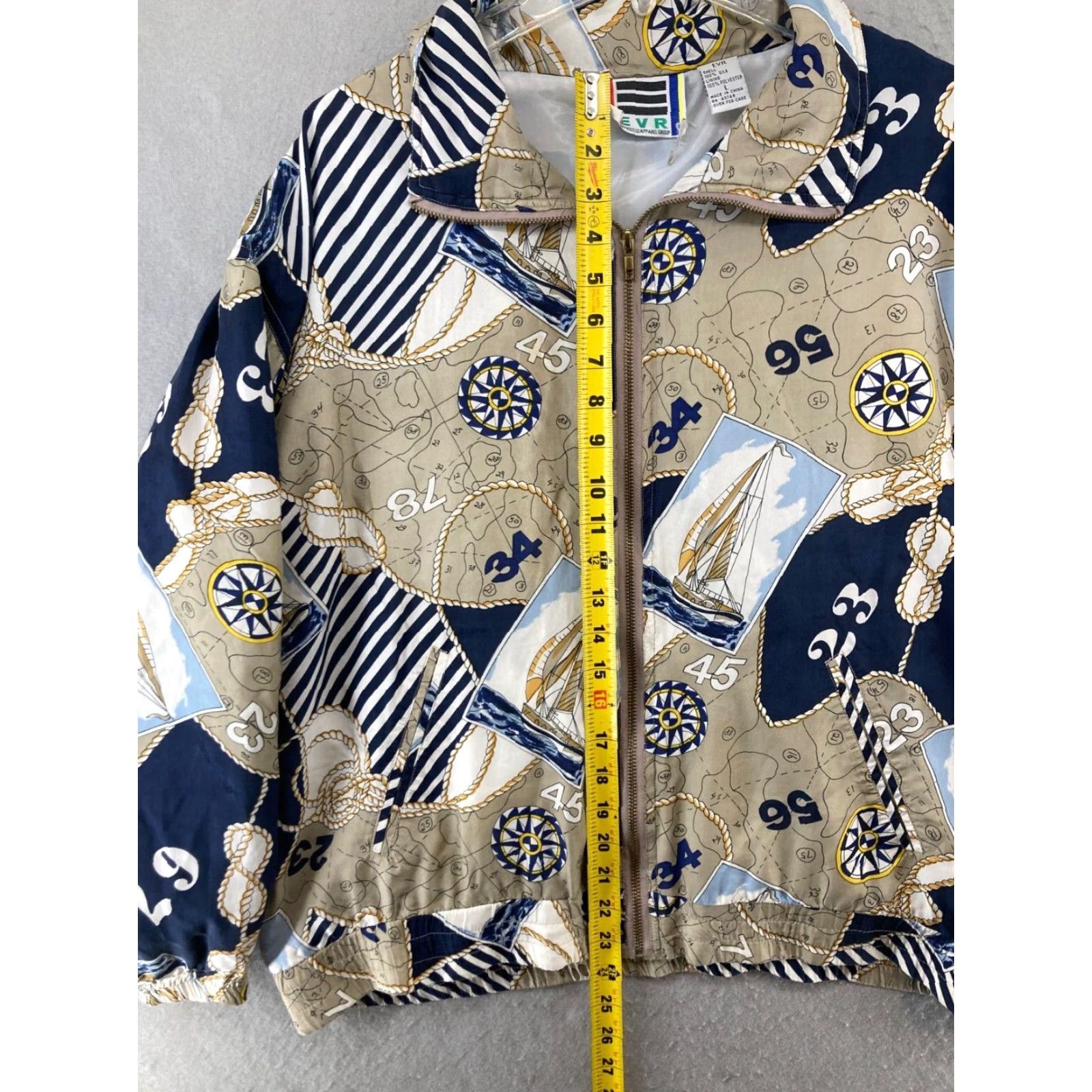 Nautica EVR Womens Jacket L Tan Nautical Vintage Silk Size L / US 10 / IT 46 - 3 Thumbnail