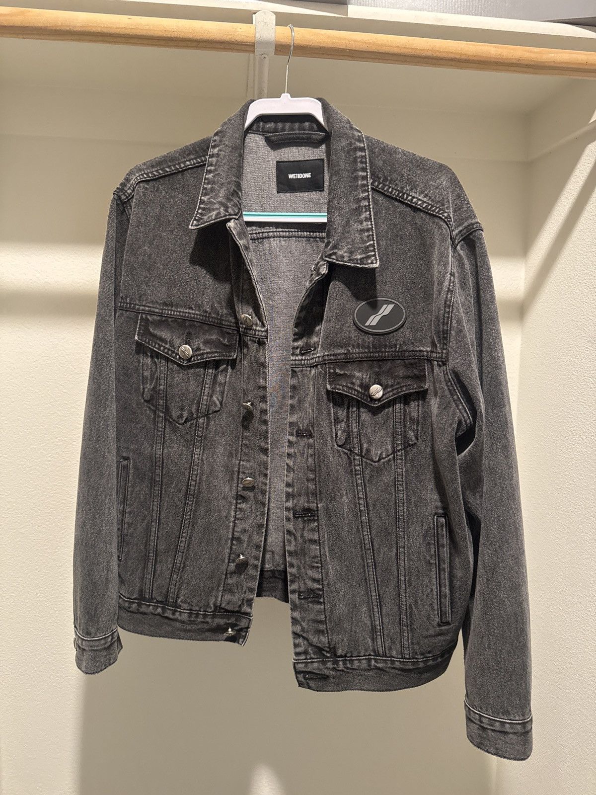 WE11DONE WE11DONE Black Washed Denim Jacket Trucker Oversized Size US S / EU 44-46 / 1 - 1 Thumbnail