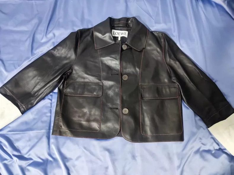 Loewe black leather cropped jacket by Loewe - dmc Size US S / EU 44-46 / 1 - 1 Thumbnail